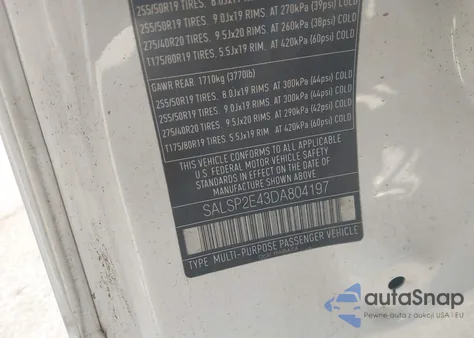 2013 Land Rover Range Rover Sport Supercharged from USA, damaged, VIN SALSP2E43DA804197